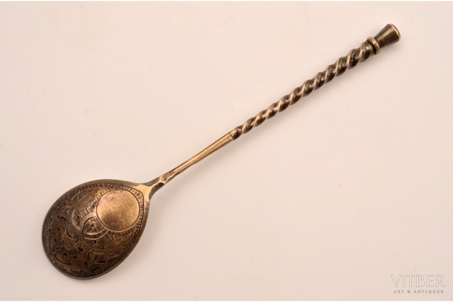 spoon, silver, 84 standard, 22.80 g, 13.5 cm, Levin Stepan Kuzmich factory, 1879, Moscow, Russia
