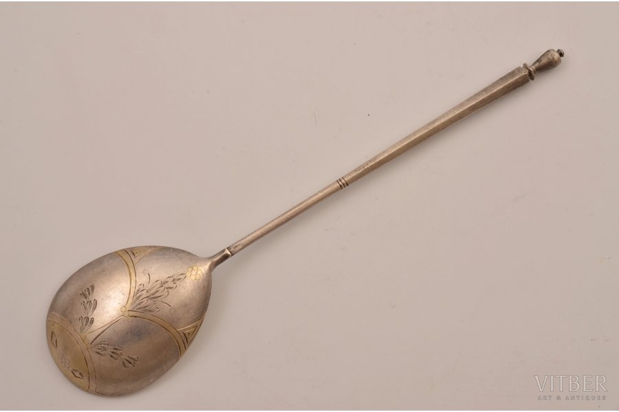 spoon, silver, 84 standard, 33.40 g, 17.9 cm, 1908-1917, Moscow, Russia