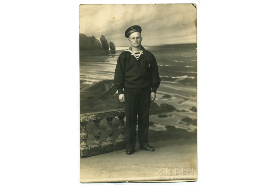 fotogrāfija, Ziemeļu flotes jūrnieks no kuģa "Vinoslevij", Krievijas impērija, 20. gs. sākums, 13,8x8,8 cm