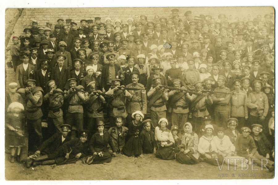 fotogrāfija, Latviešu Strēlnieku bataljonu dibināšana, Krievijas impērija, 20. gs. sākums, 14x8,8 cm