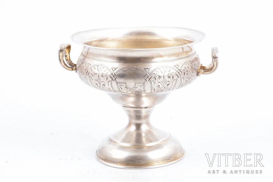 caviar server, silver, 84 standard, 164.95 g, engraving, h 9.8 cm, by Israel Eseevich Zakhoder, 1891, Moscow, Russia