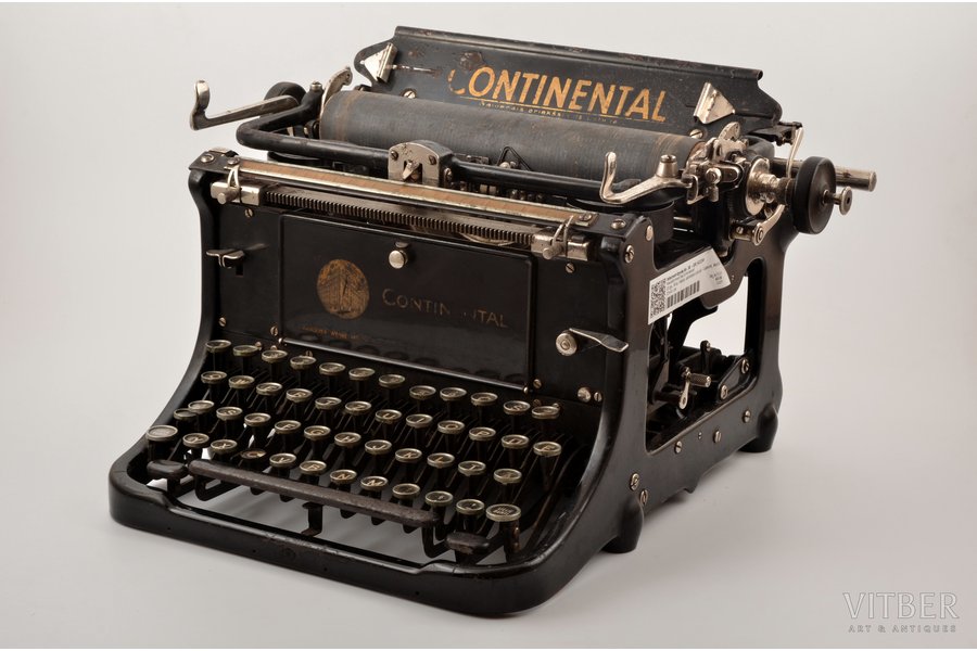 пишущая машинка, "Continental", главный представитель в Латвии - "Lippert", металл, Латвия, 30-е годы 20го века, 23 x 28 x 33.5 см