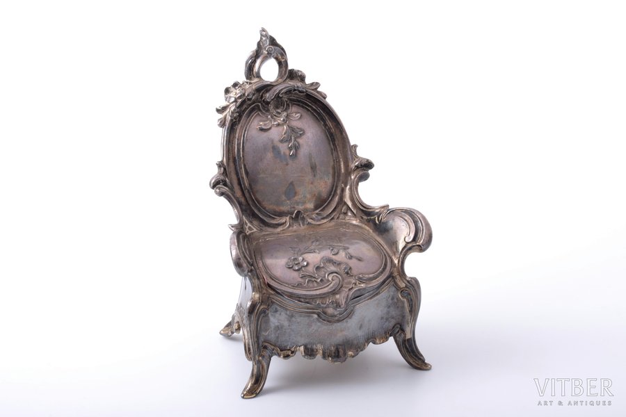 jewelry case, "Throne", silver plated, h 13.5 cm