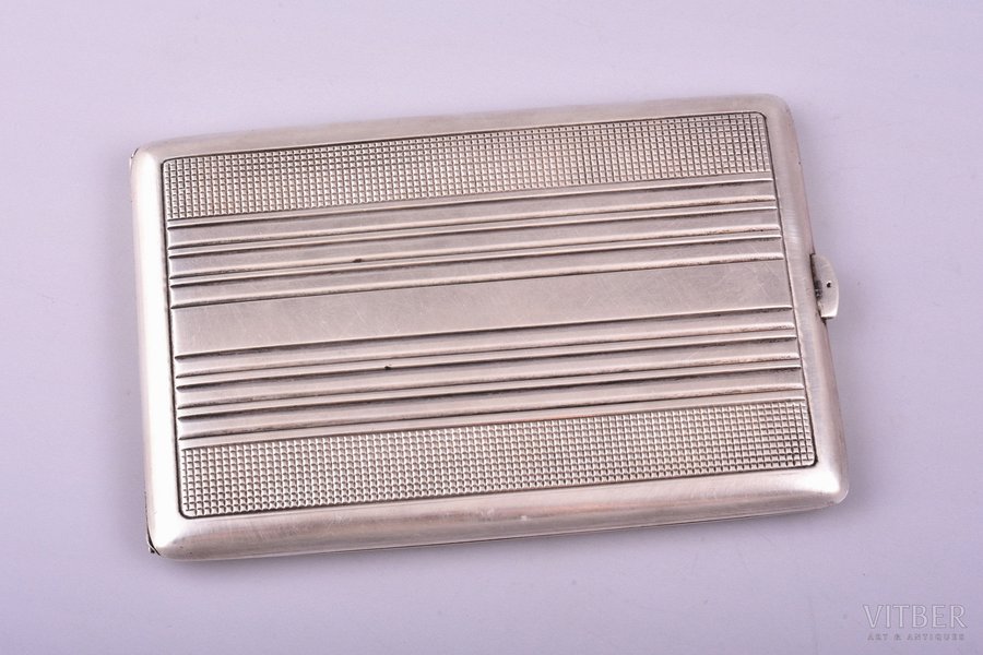 cigarette case, silver, 950 standard, 164.10 g, 12.6 x 8.4 x 1.1 cm, France, clasp - 800 standard