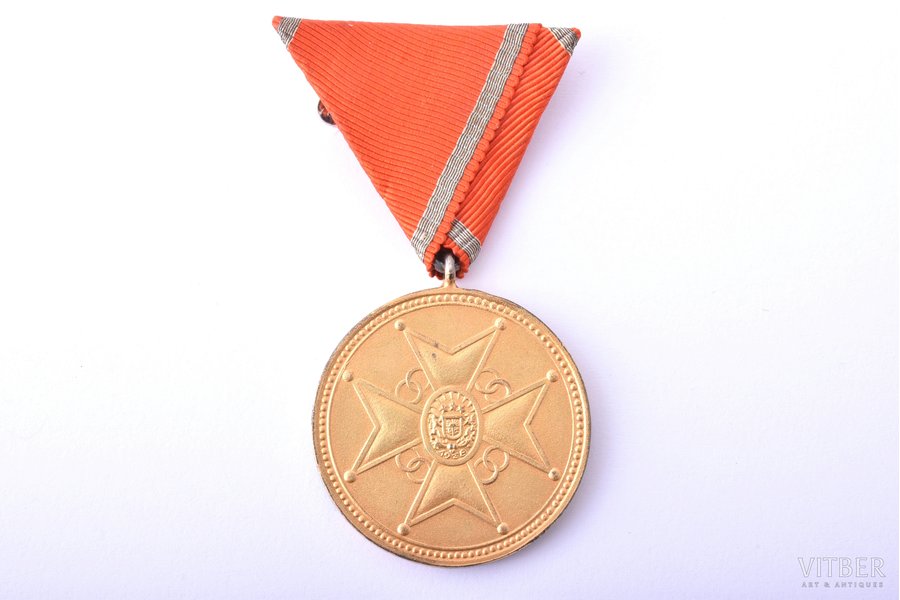 медаль, знак отличия Креста Признания, 1-я степень, серебро, 875 проба, Латвия, 20е-30е годы 20го века, 41 x 36.2 мм, фирма "S. Bercs"