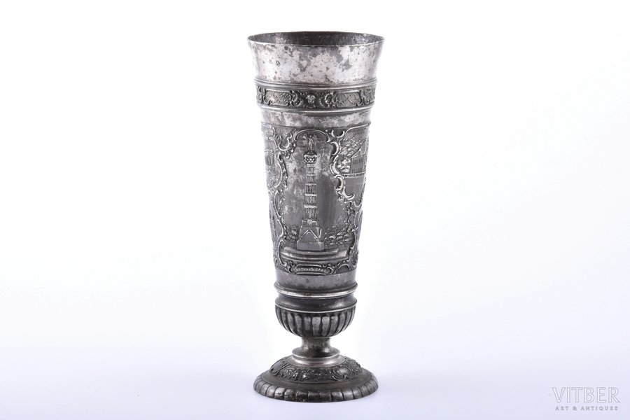 cup, views of Saint-Petersburg, tin, Russia, h 19.5 cm
