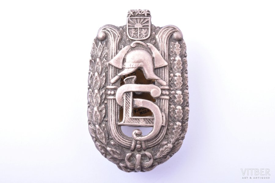 знак, LUS (Латвийский союз пожарных), № 4806, Латвия, 20е-30е годы 20го века, 62.3 x 39 мм
