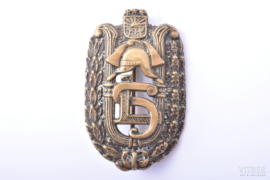 badge, LUS (Latvian firefighters union),  № 872, Latvia, 20-30ies of 20th cent., 62.1 x 39 mm