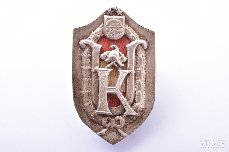 badge, firefighter's, Latvia, 20-30ies of 20th cent., 39 x 23.5 mm