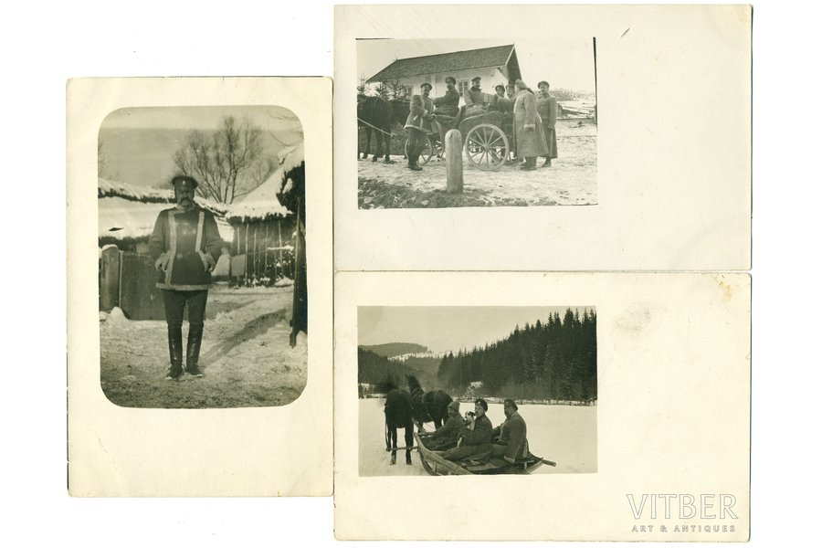 fotogrāfija, 3 gab., 3. Kalnu baterejas bataljona komandieris V. Masaļskis, Krievijas impērija, 20. gs. sākums, 14x9 cm