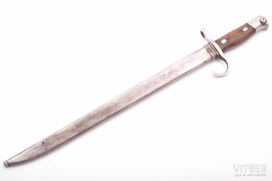 bayonet, Arisaka 30 Type, total length 50.8 cm, blade length 39.7 cm, Japan, the 30ties of 20th cent., an early model; was created for the Kokura Arsenal in the mid-1930s (the time of the creation of the Kokura Arsenal, for the implementation of military intentions against China); Kokura Arsenal mark on the blade