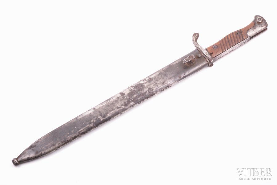 bayonet, K98, M1898/05 model, World War I, total length 50 cm, blade length 36.9 cm, manufacturer "Fischer und sachs schweinfurt", Germany