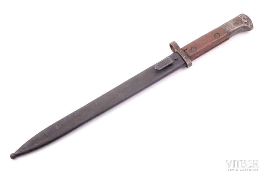 bayonet, VZ 24, total length 43.3 cm, blade length 29.9 cm, was used from 1923 until the end of the World War II, designed for the German K98 Mauser rifle and was also suitable for Czech rifles VZ 23 and VZ 24, Poland