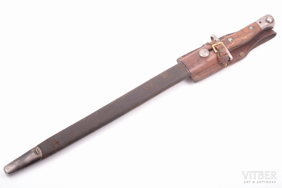 bayonet, WW1 & WW2 British Commonwealth, 1907 model, total length 55 cm, blade length 42.9 cm, by RFI (Rifle Factory Ishapore), Great Britain