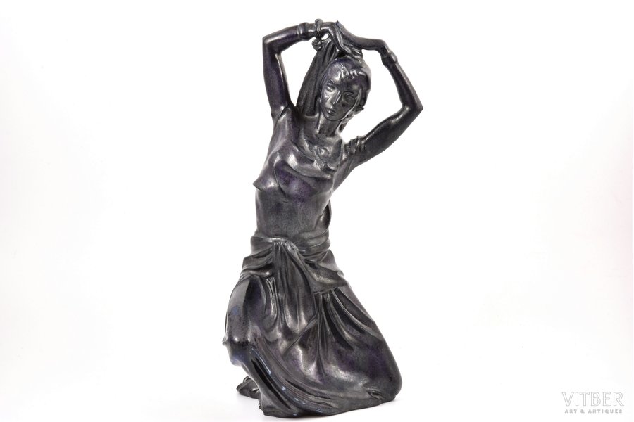 статуэтка, Индийский танец, фарфор, Рига (Латвия), СССР, авторская работа, автор модели - Римма Панцеховская, 1956 г., h 32 см