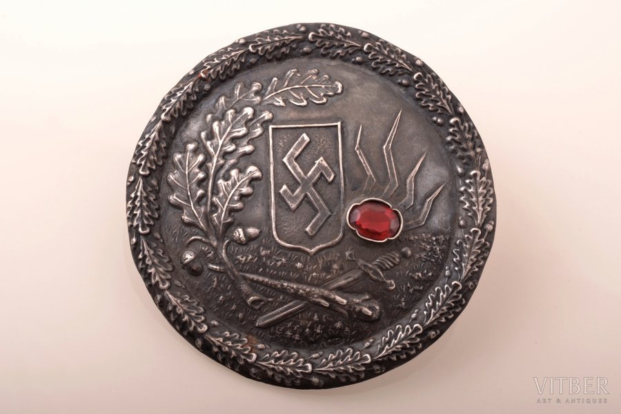 сакта, "Угунскрустс", серебро, 875 проба, 17.34 г., размер изделия Ø 7.8 см, 20-е годы 20го века, Латвия