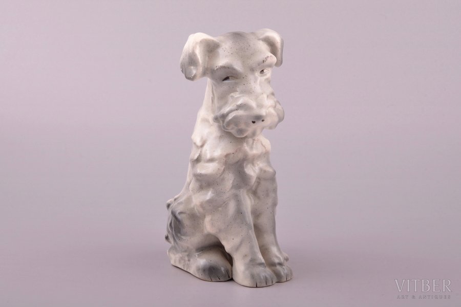 figurine, Dog, porcelain, Riga (Latvia), USSR, Riga porcelain factory, 1948-1970, 14.6 cm