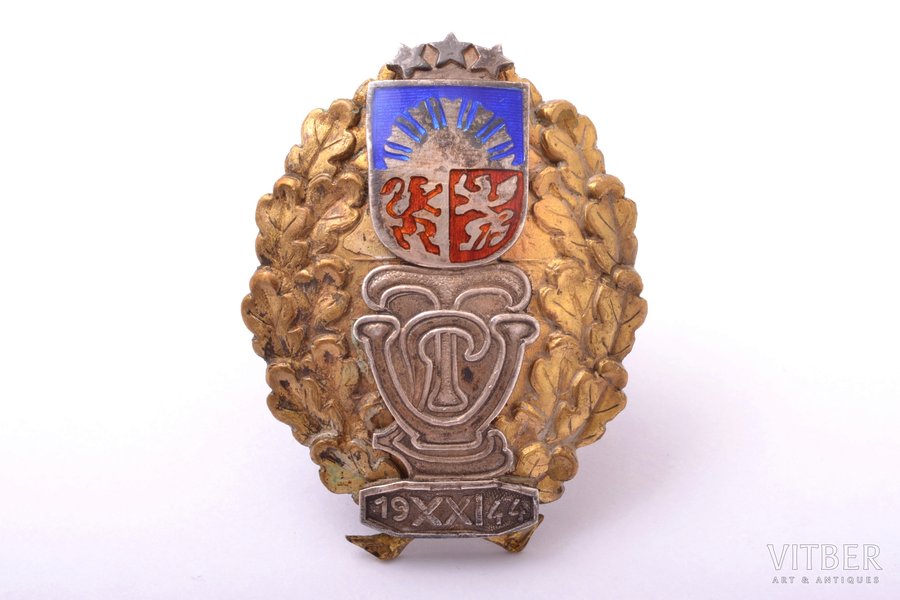 badge, the State Technical college Latvia, Latvia, 1944, 39 x 30.4 mm