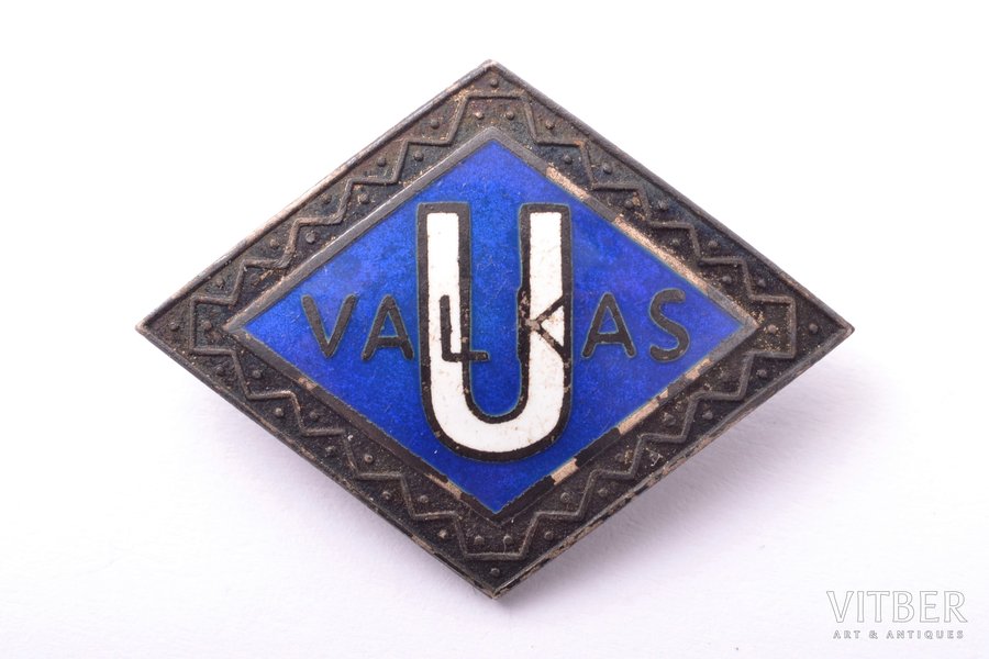 знак, Универмаг г. Валки, серебро, 916 проба, Латвия, СССР, 22.4 x 29.9 мм, 4.60 г