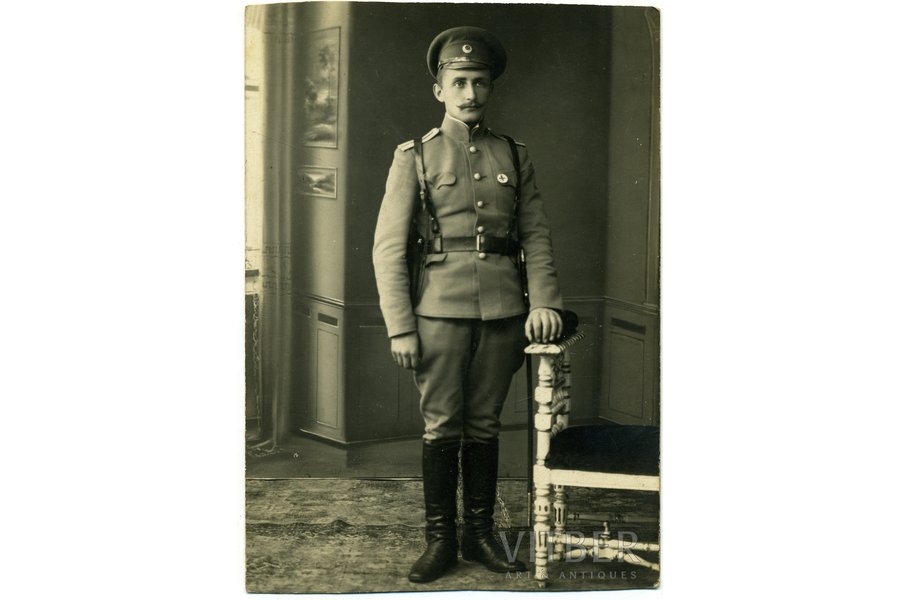 photography, officer - medic, Russia, beginning of 20th cent., 12,8x9 cm