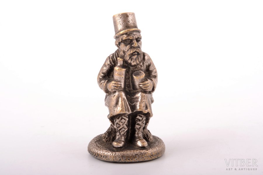 sign, "A man with a bottle and an ax", bronze, h 6.1 cm, weight 141.75 g