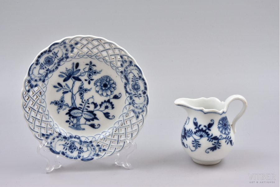 dekoratīvs šķīvis, krējumtrauks, porcelāns, Meissen, Vācija, 20. gs. sākums, Ø 14 cm
