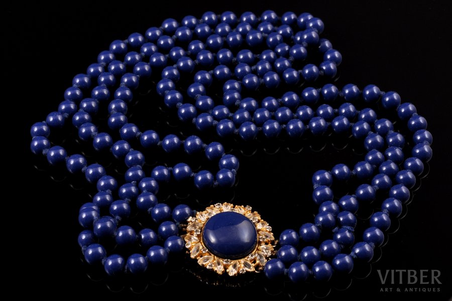 a necklace, glass, the item's dimensions 52.5 cm, the 60ies of 20th cent., Vogue Bijoux, Italy
