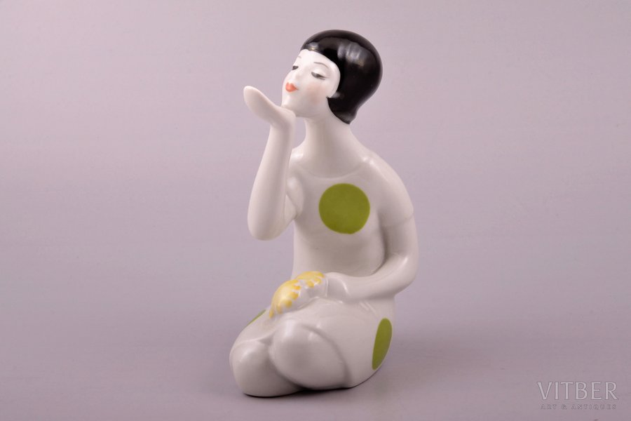 figurine, Dandelion, porcelain, Riga (Latvia), USSR, Riga porcelain factory, molder - Aina Mellupe, 1948-1970, 14 cm, first grade