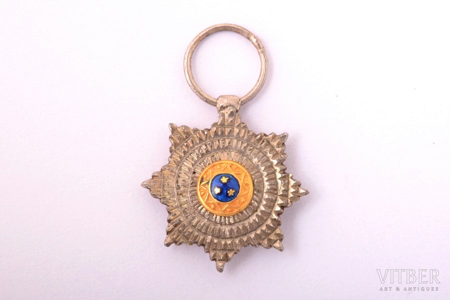 миниатюрный знак, звезда Ордена Трёх звёзд, 2-я степень, Латвия, 14.1 x 13.3 мм
