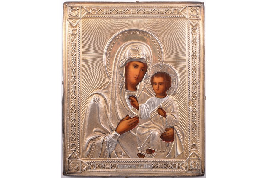 ikona, Ibērijas Dievmāte, dēlis, sudrabs, gleznojums, 84 prove, Krievijas impērija, 1896-1907 g., 11.3 x 9.2 x 1.6 cm