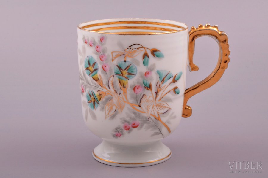 a cup, porcelain, M.S. Kuznetsov manufactory, Riga (Latvia), Russia, 1872-1887, h 10.5 cm