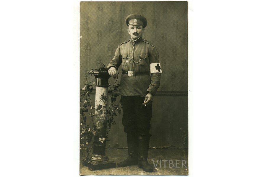 фотография, санитар, Российская империя, начало 20-го века, 13,8x8,6 см