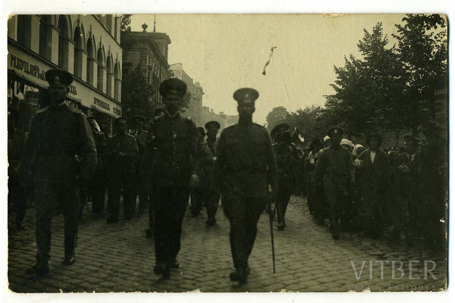 фотография, формирование латышских стрелковых батальонов, Латвия, Российская империя, начало 20-го века, 13,8x8,6 см