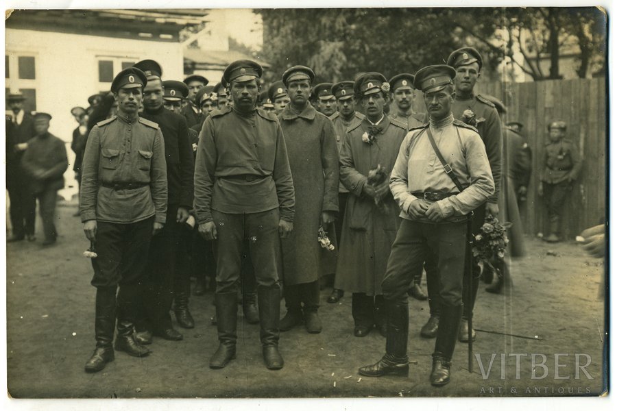 фотография, формирование латышских стрелковых батальонов, Латвия, Российская империя, начало 20-го века, 13,8x8,8 см