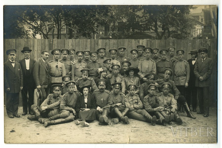 фотография, формирование латышских стрелковых батальонов, Латвия, Российская империя, начало 20-го века, 13,8x8,8 см