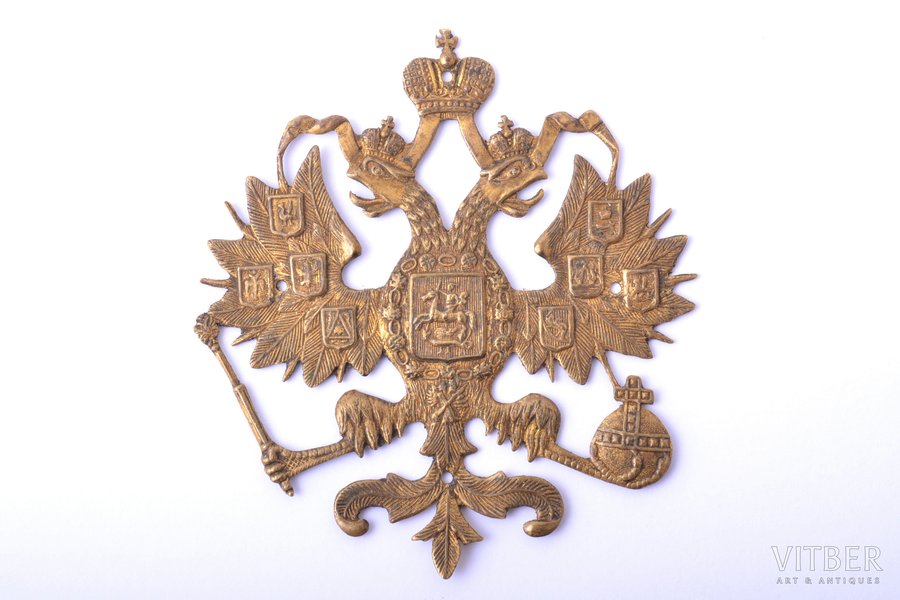 cover plate (strap), coat of arms of Russian Empire, Russia, 60.6 x 55.7 mm