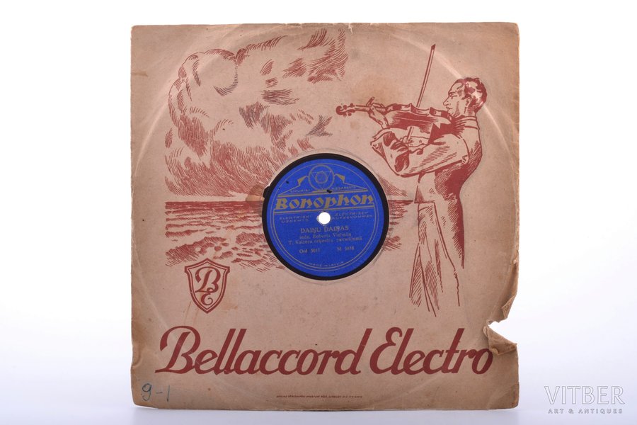 vinyl record, Bonophon, "Daiņu daiņas", by Roberts Vizbulis, Latvia, the 30ties of 20th cent.