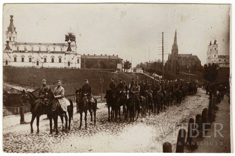photography, The 2nd squadron of the cavalry regiment during exercises, Daugavpils, Latvia, 20-30ties of 20th cent., 8.3 x 12.7 cm