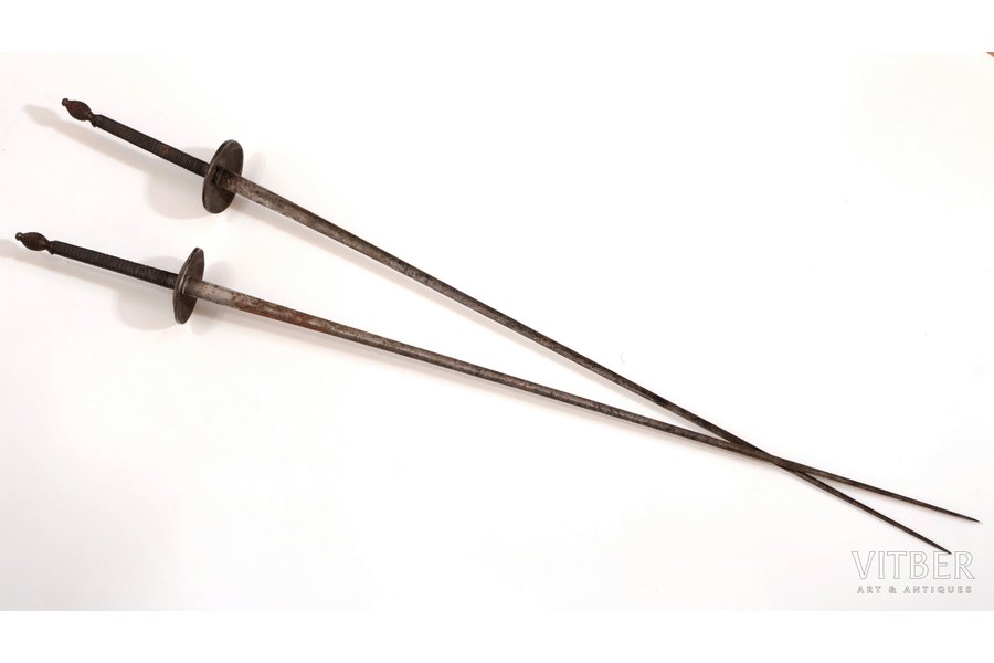 divi zobeni, kopējais garums 116.5 cm, asmeņa garums 96 cm, Francija, 18. un 19. gadsimtu robeža