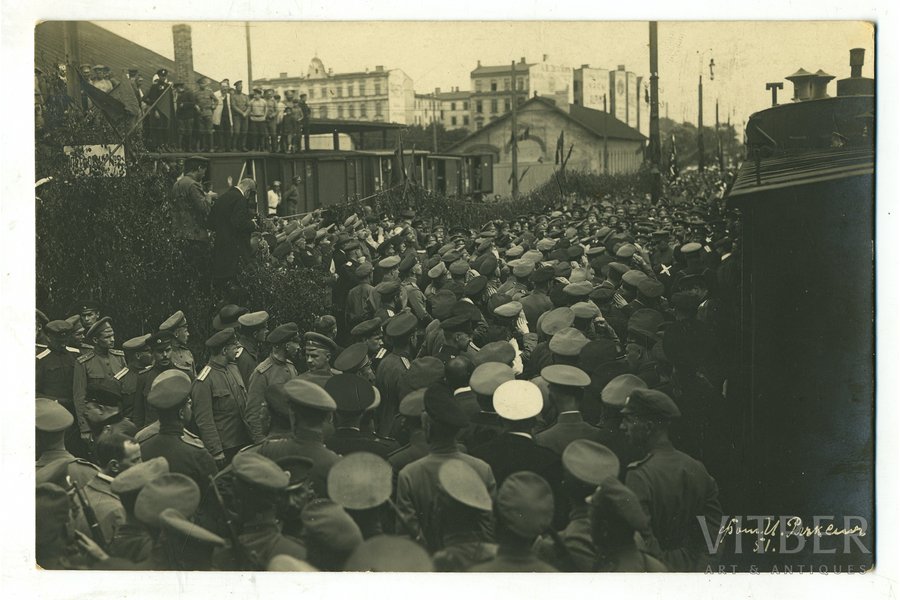 фотография, Рига, митинги солдат, Латвия, Российская империя, начало 20-го века, 13,4x8,8 см