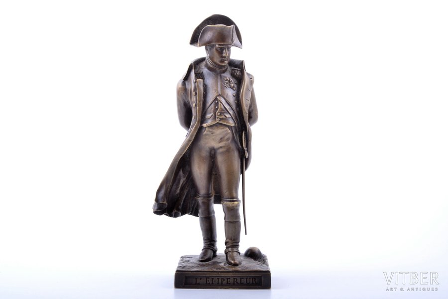 figurine, Napoleon Bonaparte, model by K. Berto, bronze, h 22.7 cm, weight 1547.5 g., Russia, the border of the 19th and the 20th centuries