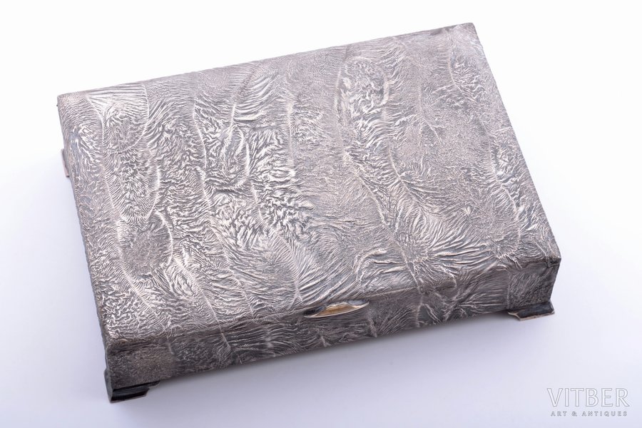 humidor, silver, "Nugget", 830 standard, total weight of item 669.40, gilding, 22 x 15 x 5.3 cm, Finland