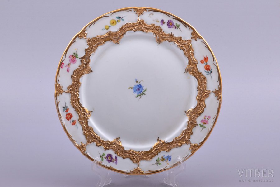 šķīvis, porcelāns, Meissen, Vācija, Ø 19.7 cm