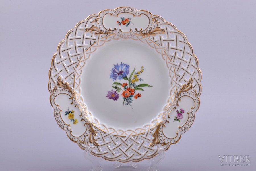 šķīvis, porcelāns, Meissen, Vācija, Ø 20.8 cm
