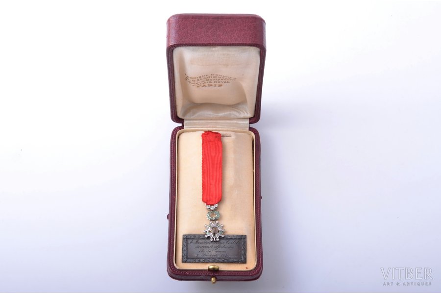 miniature badge, National Order of the Legion of Honour, gold, brilliants, France, 29.1 x 13.9 mm, 2.36 g, in a case