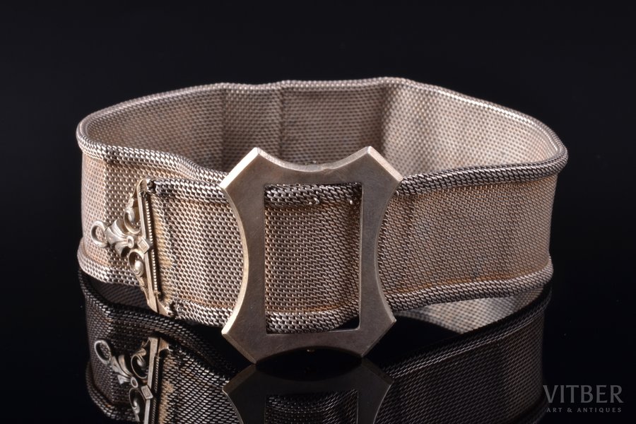 sleeve garter, silver, 800 standard, 26.70 g., length 24 cm