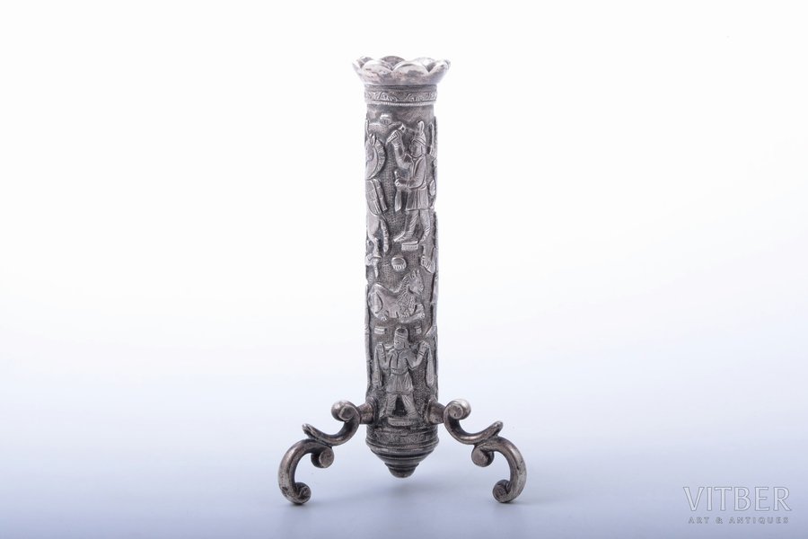 candlestick, metal, Asia, h 15.5 cm