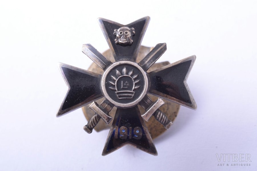 miniature badge, Latgale Partisan Regiment, Latvia, 1919-1922, 20.5 x 20.4 mm