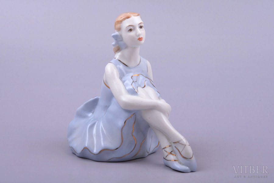 figurine, Ballerina, porcelain, Riga (Latvia), USSR, Riga porcelain factory, molder - Rimma Pancehovskaya, the 50ies of 20th cent., 11.2 cm, top grade