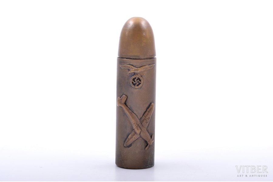 lighter, made of bullet, Latvian Aviation, metal, Latvia, the 20-30ties of 20th cent., h 8.3 cm
